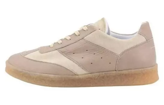 Кроссовки кожаные Mm6 Maison Margiela Court, белый / розовый