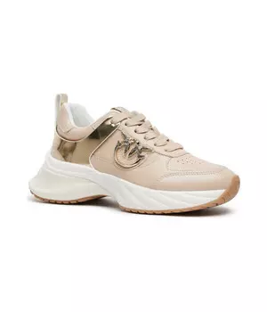 Кроссовки кожаные Pinko Ariel, бежевый