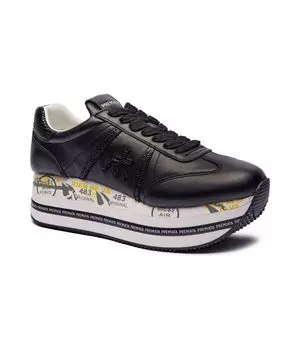 Кроссовки кожаные Premiata Beth, черный / белый