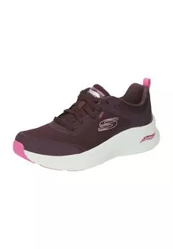 Кроссовки кожаные, с язычком на пятке, женские SKECHERS, цвет Burgandy Leather