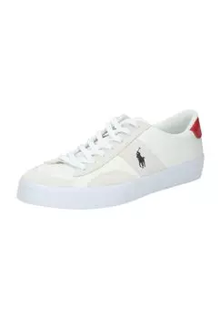 Кроссовки кожаные с вышивкой логотипа мужские POLO RALPH LAUREN, цвет Deckwash Whit