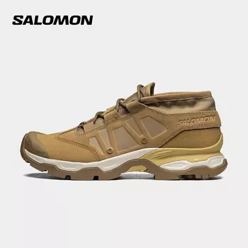 Кроссовки кожаные Salomon Jungle Ultra Low Advanced спортивные, темно-золотистый / желтый