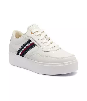 Кроссовки кожаные Tommy Hilfiger, экрю