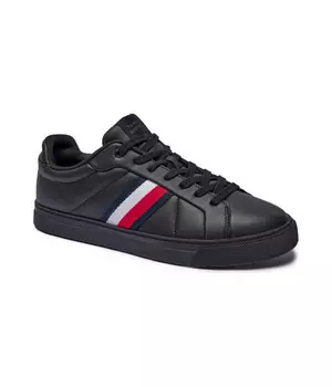 Кроссовки кожаные Tommy Hilfiger Icon Court, черный