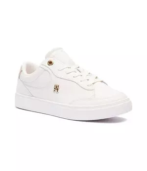 Кроссовки кожаные Tommy Hilfiger с логотипом, белый
