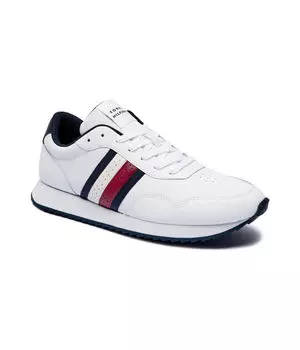Кроссовки кожаные Tommy Hilfiger с логотипом, белый / синий