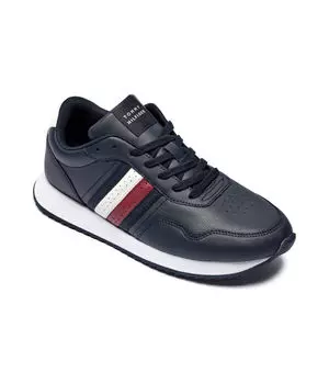 Кроссовки кожаные Tommy Hilfiger с логотипом, синий