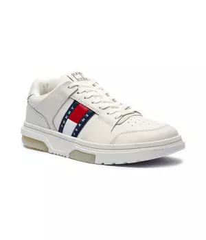 Кроссовки кожаные Tommy Jeans с логотипом, белый