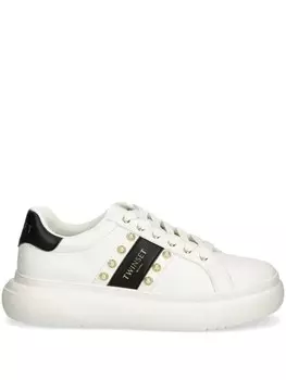 Кроссовки кожаные TWINSET, белый