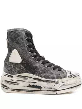 Кроссовки Kurt с эффектом потертости R13, черный