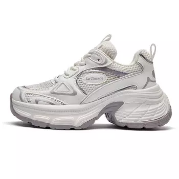 Кроссовки La Chapelle Chunky Sneakers Women's Low-top, белый/серебряный
