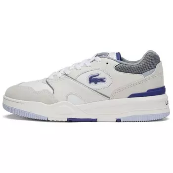 Кроссовки LACOSTE Skateboarding Shoes Men Low-top White, Gray, Blue, белый