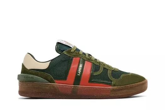 Кроссовки Lanvin Clay Low Translucent Sole - Green Red, зеленый