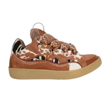 Кроссовки Lanvin Curb Sneaker Pony Effect, коричневый