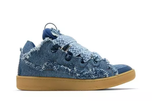 Кроссовки Lanvin Curb Sneakers Frayed Denim, синий
