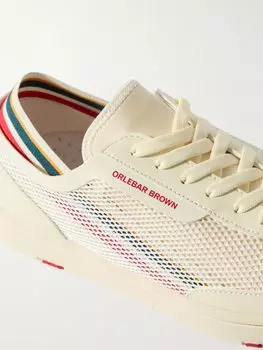 Кроссовки Larson Striped Mesh and Canvas ORLEBAR BROWN, белый