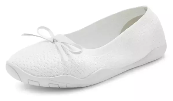 Кроссовки LASCANA, балетки, на плоской и гибкой подошве, очень легкие, тапочки, полуботинки VEGAN, белый