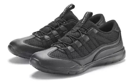 Кроссовки LASCANA, повседневная обувь, полуботинки на эластичных шнурках VEGAN, черный