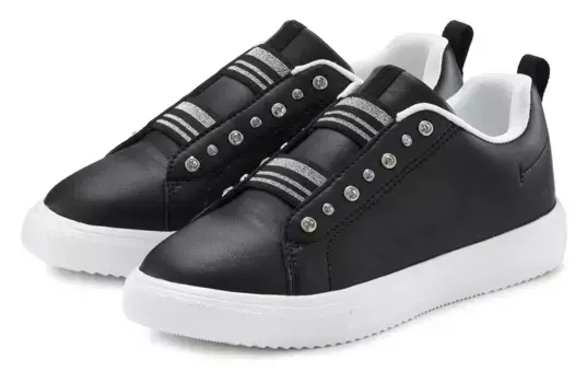 Кроссовки LASCANA, повседневная обувь, полуботинки с блестками, суперлегкие VEGAN, черный