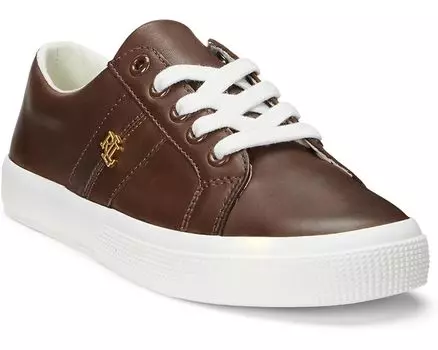 Кроссовки Lauren Ralph Lauren Janson II Burnished Leather Sneakers, цвет Dark Mahogany