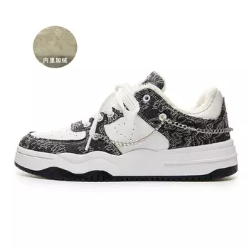 Кроссовки LAZY BONS Skateboarding Shoes Unisex Low-top Cowboy Black, черный