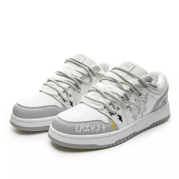 Кроссовки LAZY BONS Skateboarding Shoes Unisex Low-top, серый