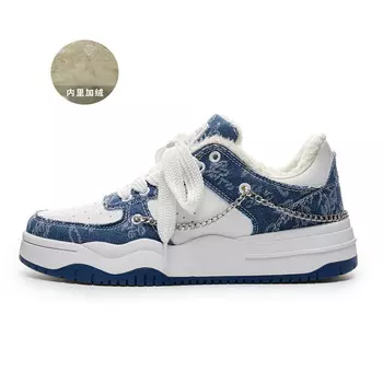 Кроссовки LAZY BONS Skateboarding Shoes Unisex Low-top Denim Blue, синий
