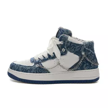 Кроссовки LAZY BONS Skateboarding Shoes Unisex Mid-top, синий