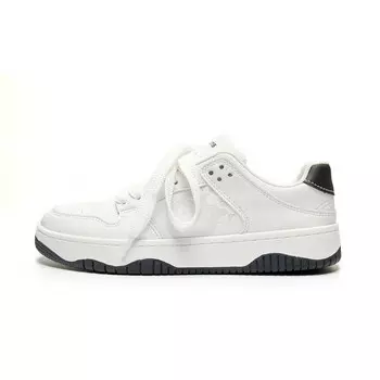 Кроссовки LAZY BONS Stylish Skateboarding Shoes Unisex Low-top White/Black, белый/черный