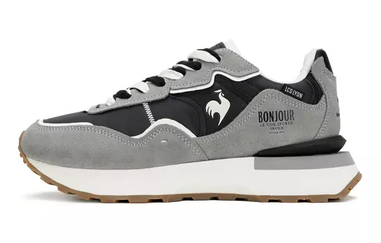 Кроссовки le coq sportif Lifestyle Shoes Unisex Low-top Black/gray/white, темно-серый