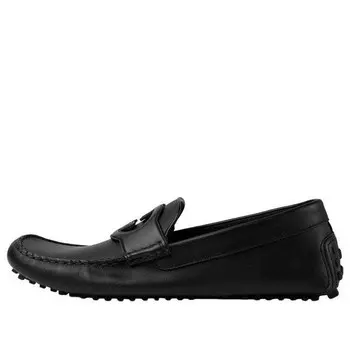Кроссовки leather driver shoes 'black' Gucci, черный