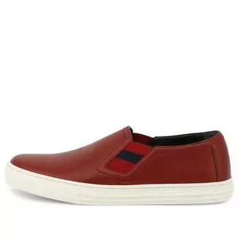 Кроссовки leather low 'maroon' Gucci, бордовый