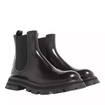 Кроссовки leather sneakers Alexander Mcqueen, черный