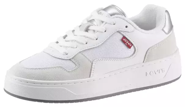 Кроссовки Levi's на платформе "GLIDE S", с контрастной отделкой, повседневная обувь, полуботинки, туфли на шнуровке, серебристый