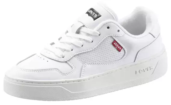 Кроссовки Levi's на платформе "GLIDE S", с рисунком отверстий, повседневная обувь, полуботинки, туфли на шнуровке, белый