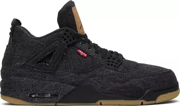 Кроссовки Levis x Air Jordan 4 Retro Black Denim, черный