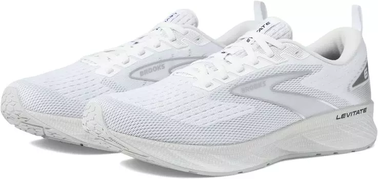 Кроссовки Levitate 6 Brooks, цвет Bright White/Oyster Mushroom