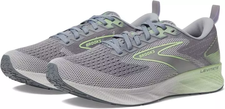 Кроссовки Levitate 6 Brooks, цвет Primer Grey/Neon Green
