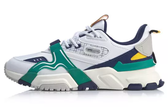 Кроссовки Lifestyle Мужские с низким верхом Белые / Зеленый Перец Зеленый / Темно-фиолетовый Синий Lining