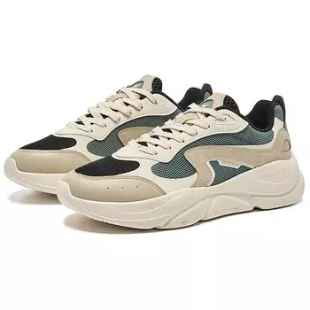 Кроссовки Lifestyle мужские с низким верхом бежево-зеленый черный Qiaodan