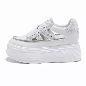 Кроссовки Lifestyle женские с низким верхом, белый, серебряный Baijihong