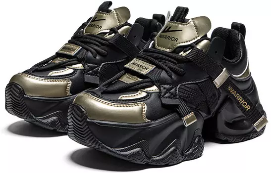 Кроссовки Lifestyle женские с низким верхом, черный/золотой Warrior