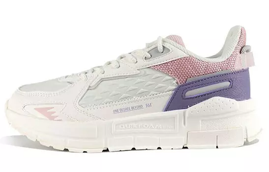 Кроссовки Lifestyle женские с низким верхом Feather White/Pale Peach Pink/фиолетовый 361°