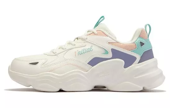 Кроссовки Lifestyle женские с низким верхом Feather Белый/мягкий розовый/фиолетовый/зеленый 361°