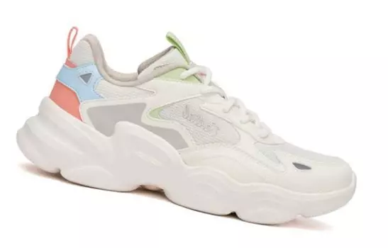 Кроссовки Lifestyle женские с низким верхом Feathers белый/розоватые/голубой/зеленый 361°