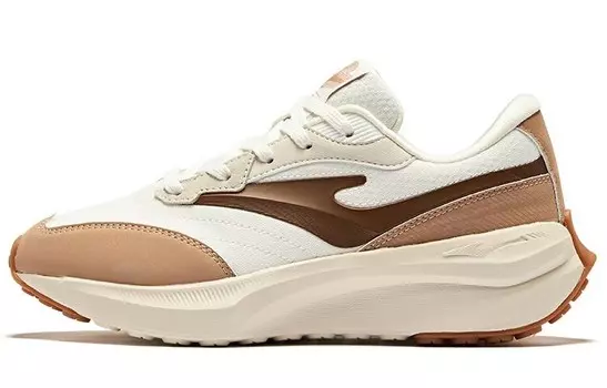 Кроссовки Lifestyle женские с низким верхом из микрокристаллического белого лосиного коричневого цвета Erke