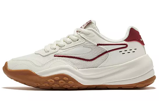 Кроссовки Lifestyle женские с низким верхом, микрокристаллические, белые, бархатисто-красные Erke