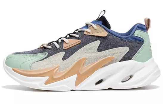 Кроссовки Lightning Chunky для мужчин с низким верхом, угольно-пепельного/светло-зеленого цвета Xtep