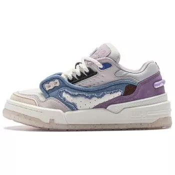 Кроссовки LINING 001 BTC Skateboarding Shoes Women's Low-top White/blue/purple, белый/синий/фиолетовый