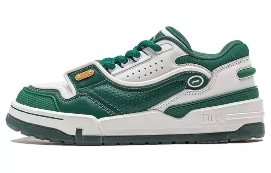 Кроссовки LINING 001 BTC Skateboarding Shoes Women's Low-top Champagne White/perpetual Green, зеленый